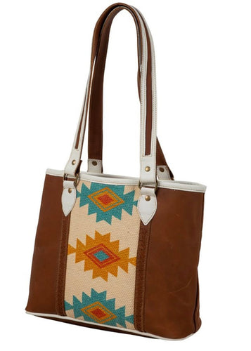 Leather Aztec Handbag - Farm Town Floral & Boutique