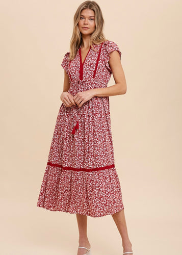 The Scarlet Red Wildflower Dress - Farm Town Floral & Boutique